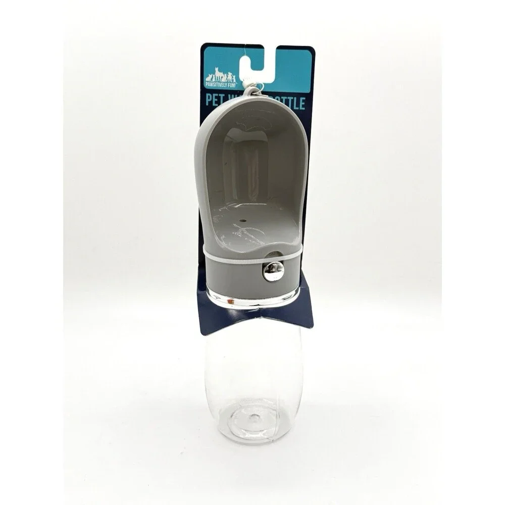 Portable Dog Water Bottle Leakproof Travel Bowl US Grey Small Medium NWT 12oz